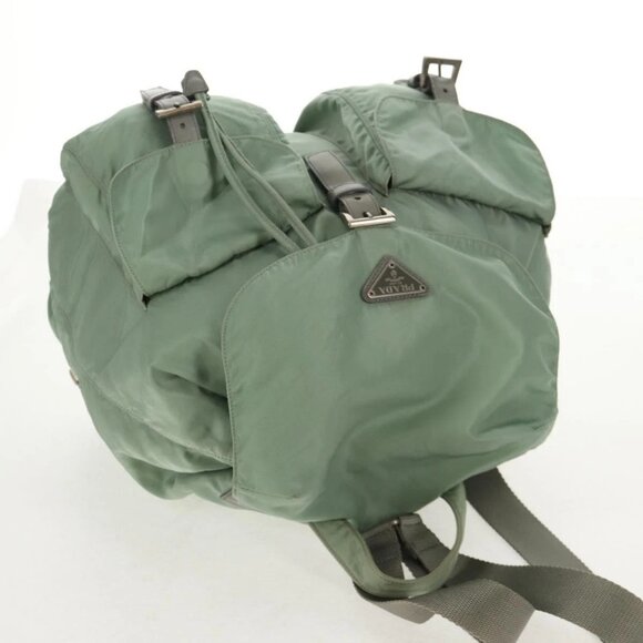 PRADA Backpack Nylon Green Silver Auth 143502 - Picture 7 of 16
